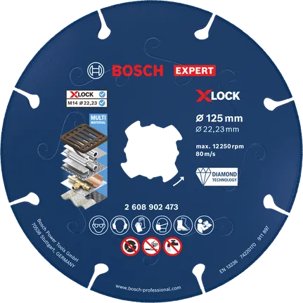 Diamantový řezný kotouč Bosch EXPERT na kov X-LOCK 125 mm.